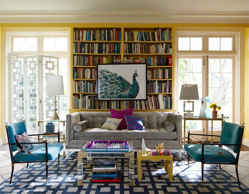 Jonathan-Adler---Living-room---Lampert-sofa,-Rider-lounge-chair,-Jacques-cocktail-table---lifestyle---Portrait