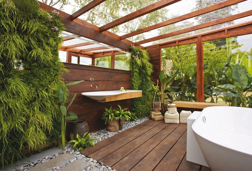 Bathroom Ideas: Burgbad outdoor bathroom