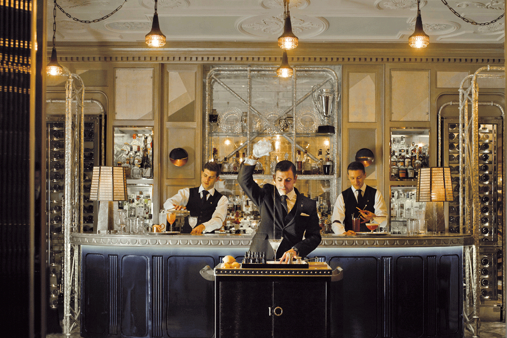 Bartender making a martini at The Connaught