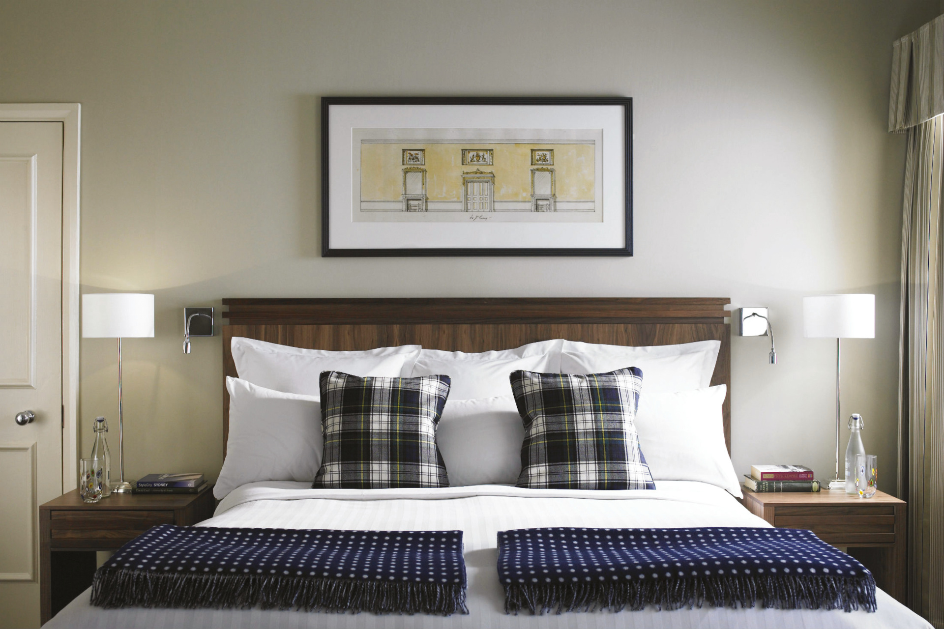 Close up of made up bed