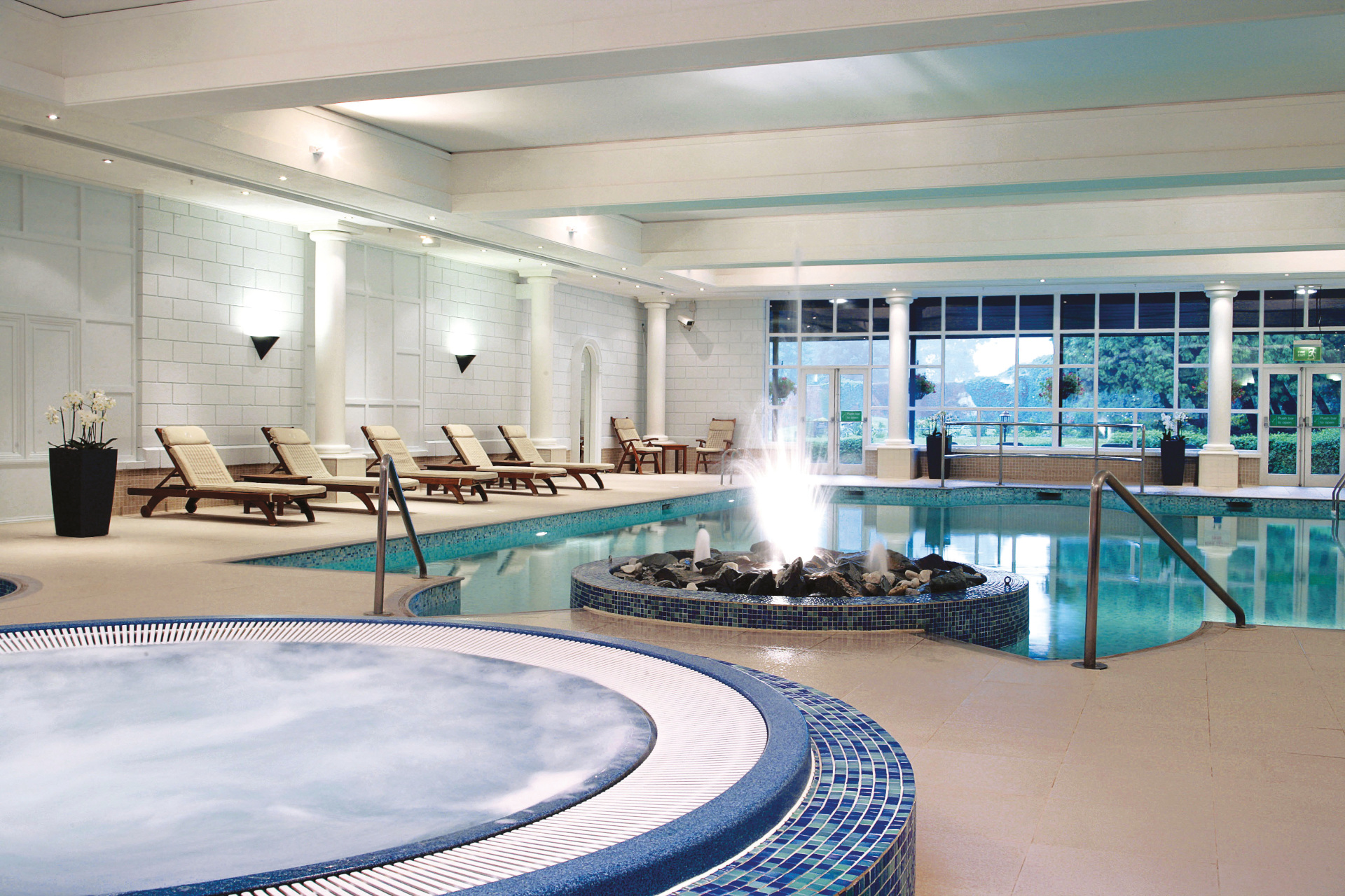 Indoor swimming pool and hot tub
