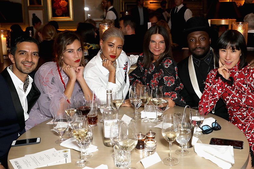Imran Amed, Alexa Chung, Yoon, Natalie Massenet, Will-i-am and Eva Chen bof500 dinner at the London EDITION