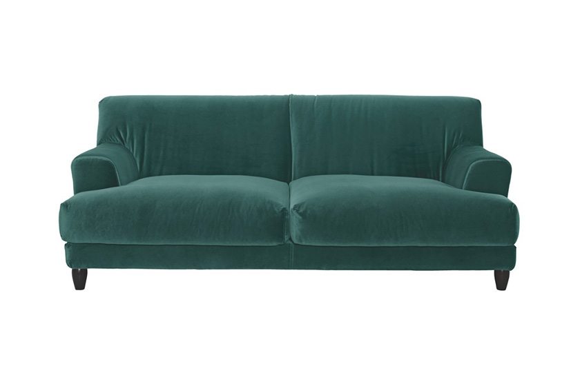 Habitat Green Velvet Sofa