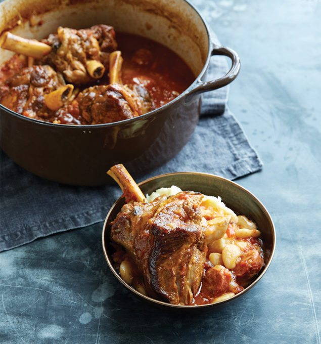 Recipe Lamb shoulder shanks with butter beans and chorizo