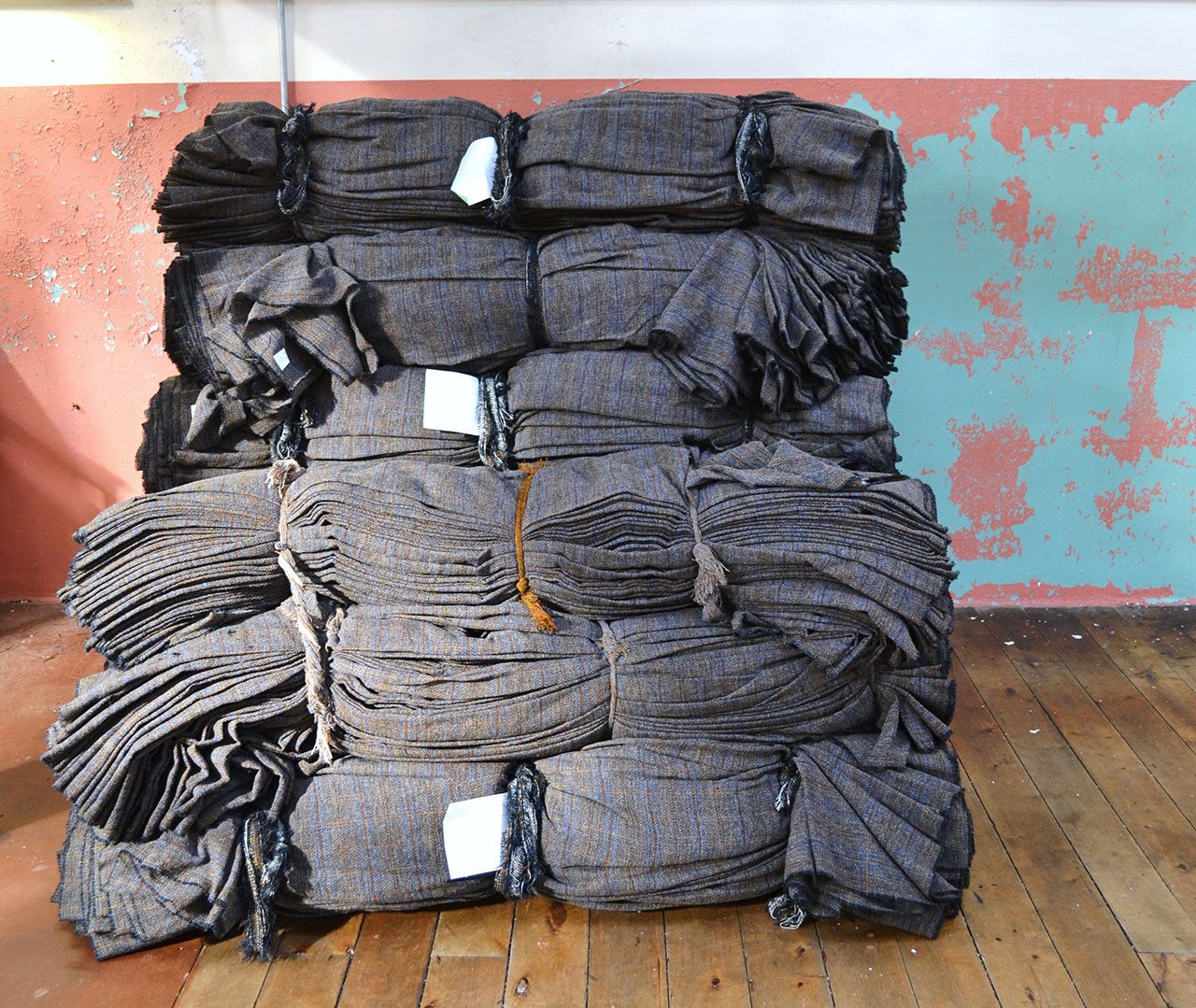 Bales of Harris Tweed at the Kenneth Mackenzie Mill in Stornoway