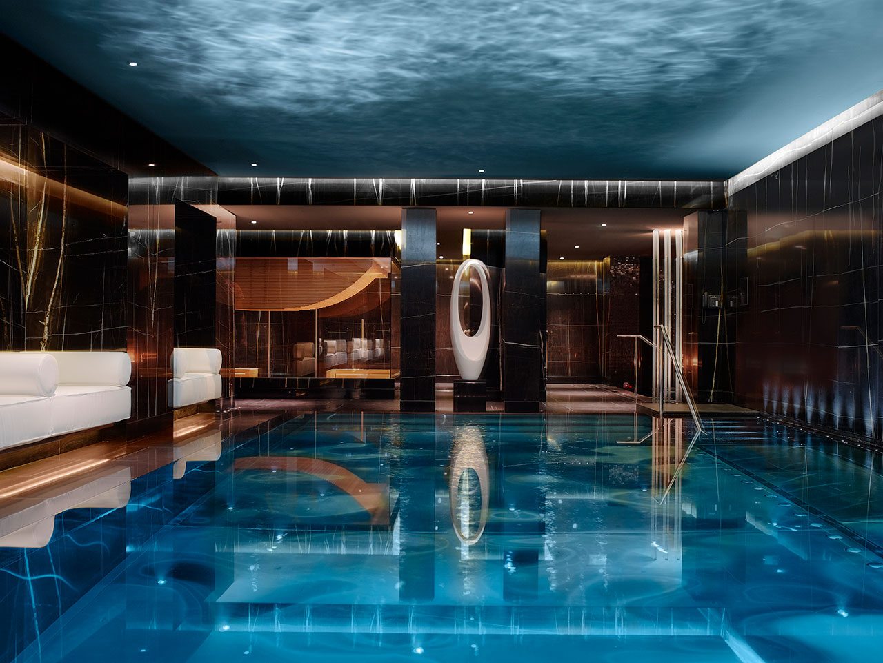 Blue indoor pool at ESPA Life at Corinthia