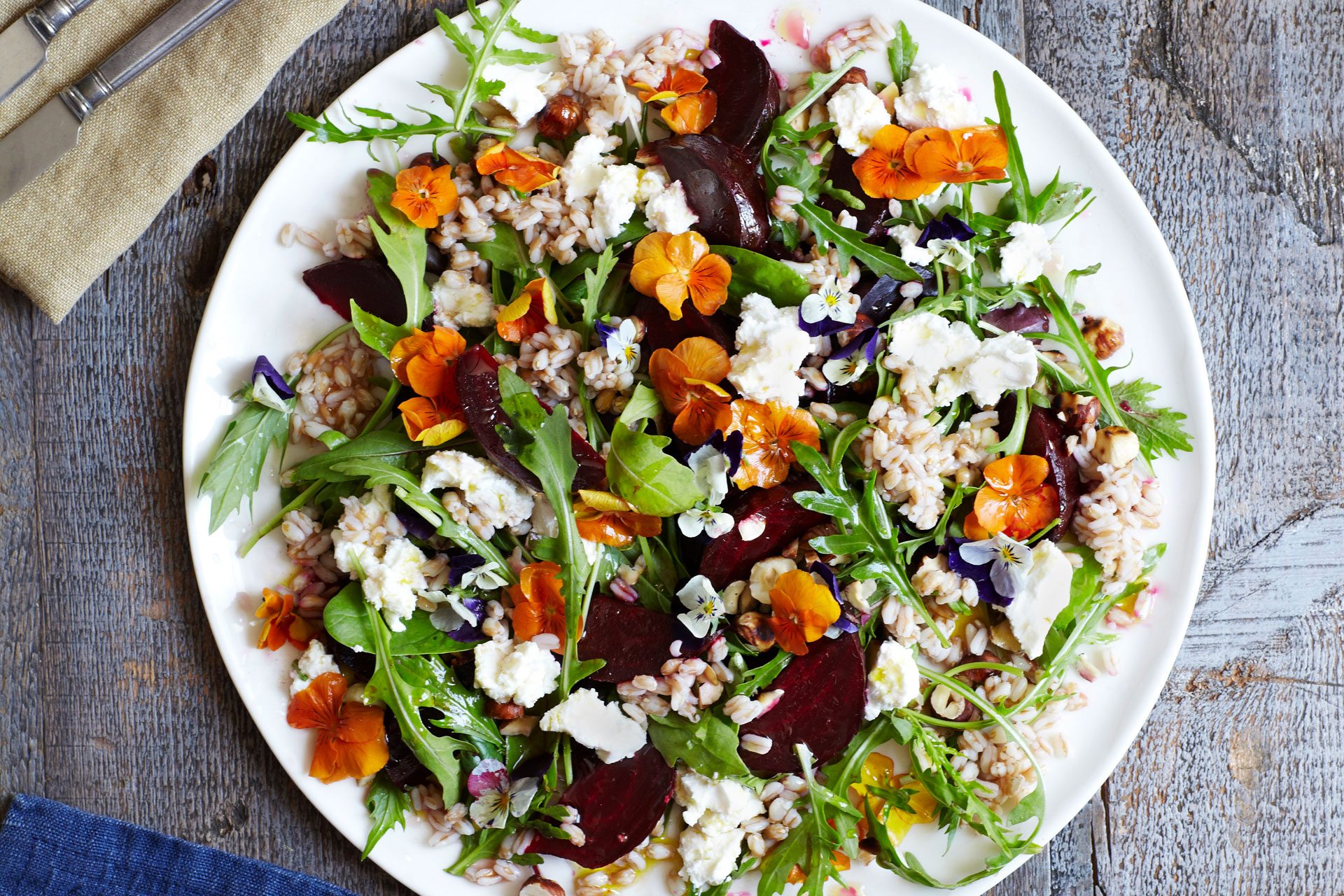 Beetroot, Goat’s Curd, Hazelnut & Dill Salad