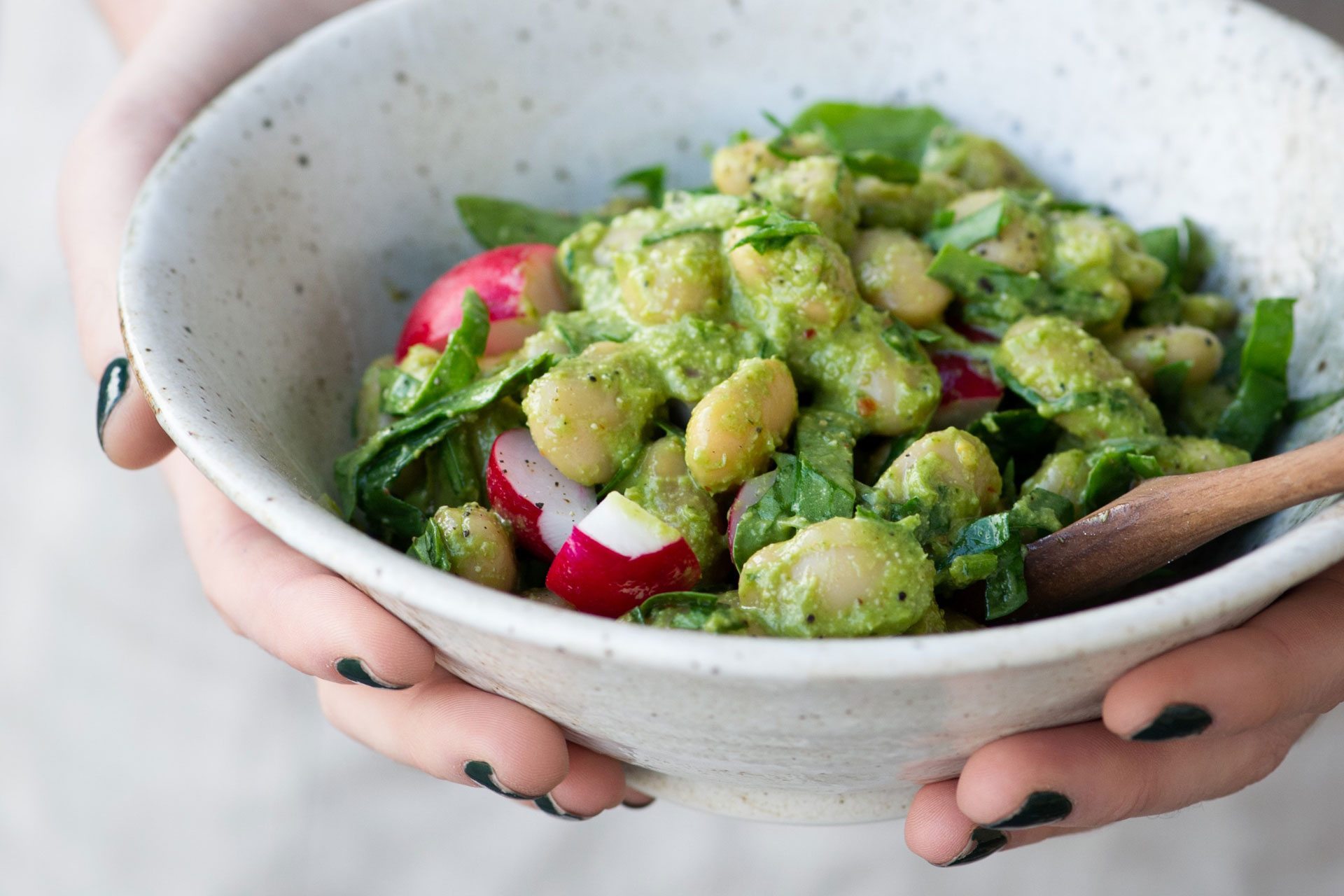 Butter Bean and Spinach Pesto Salad Recipe