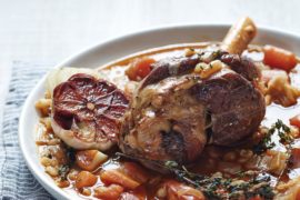 Recipe: Tom Aikens Braised Lamb Shanks with Pearl Barley