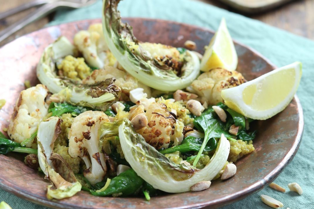 abel-cole-curried-coconut-roast-cauliflower Quinoa