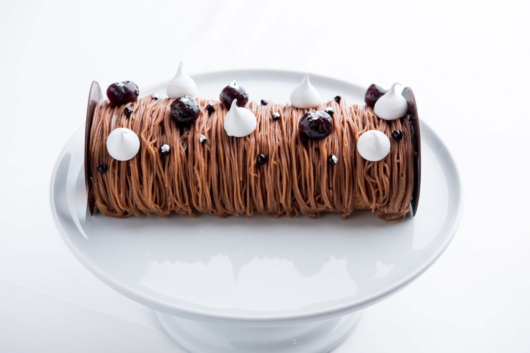 dorchester chestnut and cherry yule log