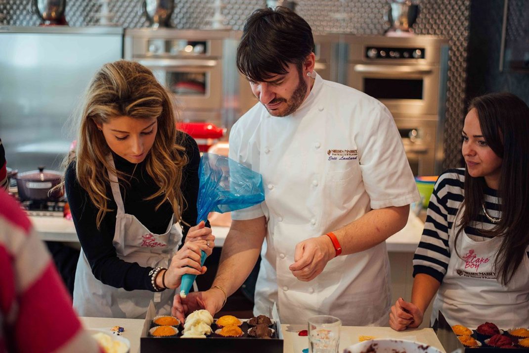Chefs cooking at Cake Boy cookery school