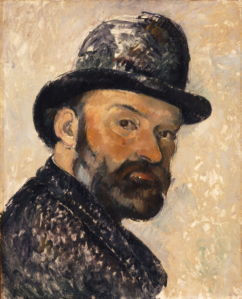 Paul-Cézanne, Self Portrait in a Bowler Hat, 1885 86. Ny Carlsberg Glyptotek, Copenhagen. Photo Ole Haupt