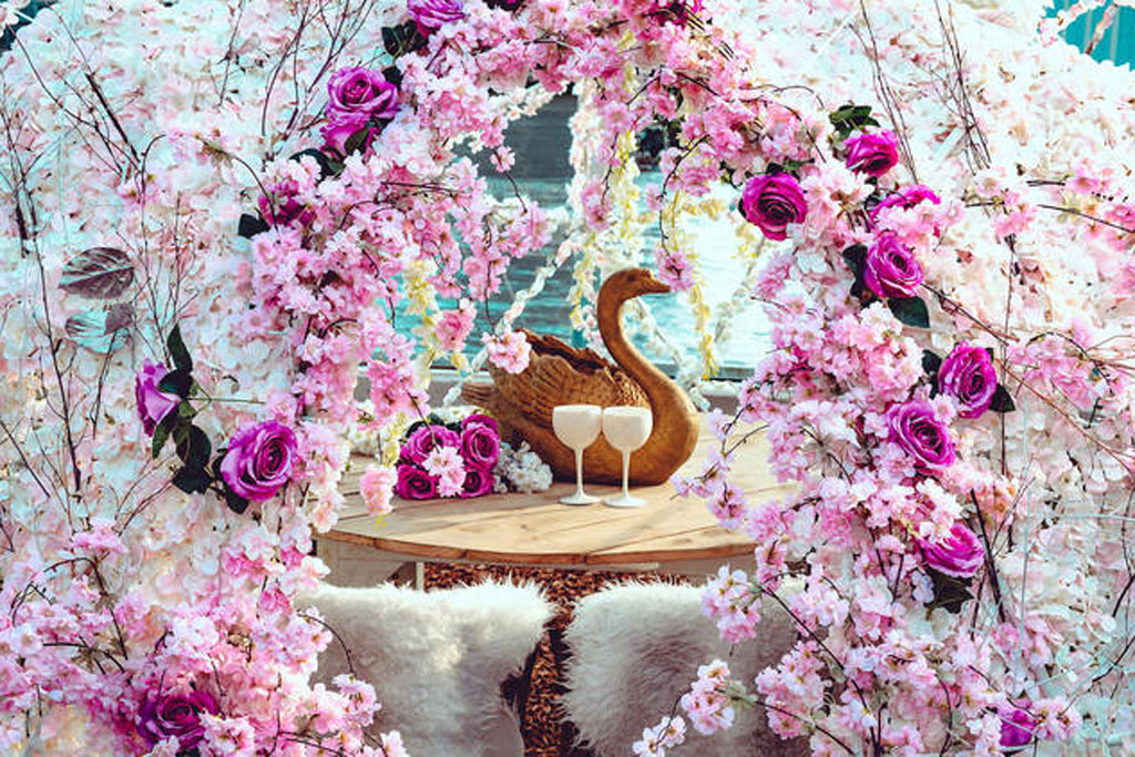 Flower covered igloo