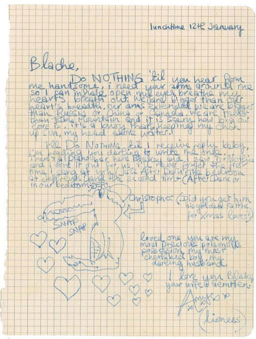 amy winehouse letter