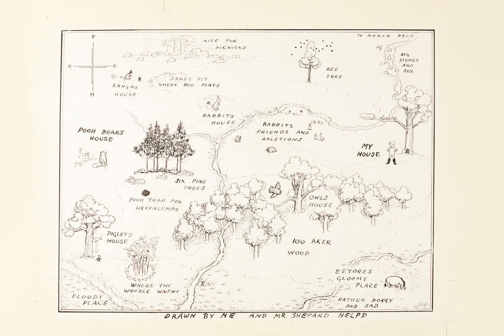 The Original Map of Winnie-the-Pooh's Hundred Acre Wood by E.H. Shepard
