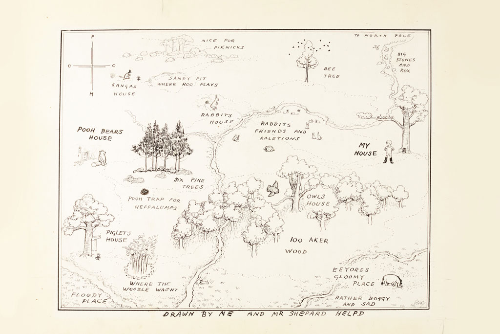The Original Map of Winnie-the-Pooh's Hundred Acre Wood by E.H. Shepard