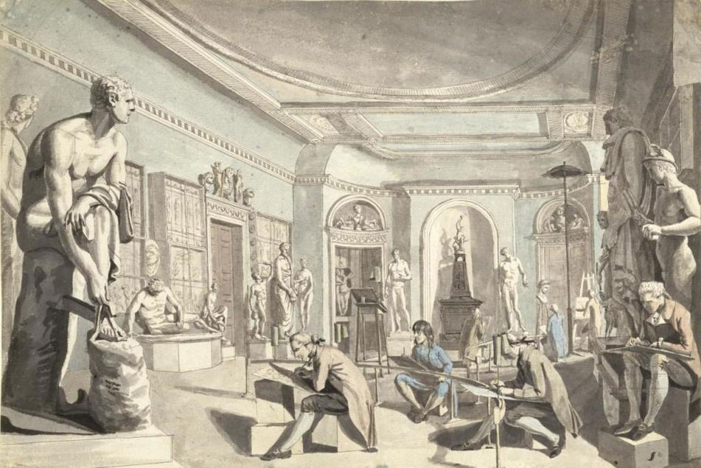 Edward Francis Burney, The Antique School at New Somerset House, ca. 1780.