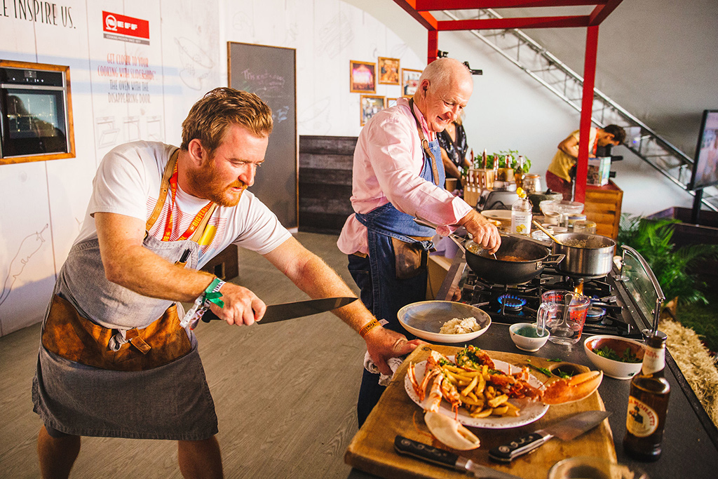 A chef cooking at the Big Feastival