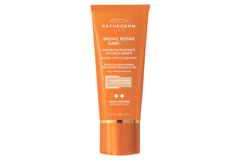 Orange bottle of suncream