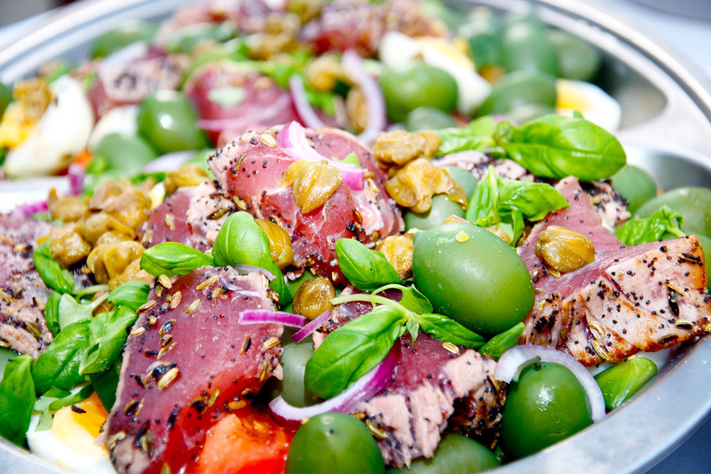 Close-up view of a salad