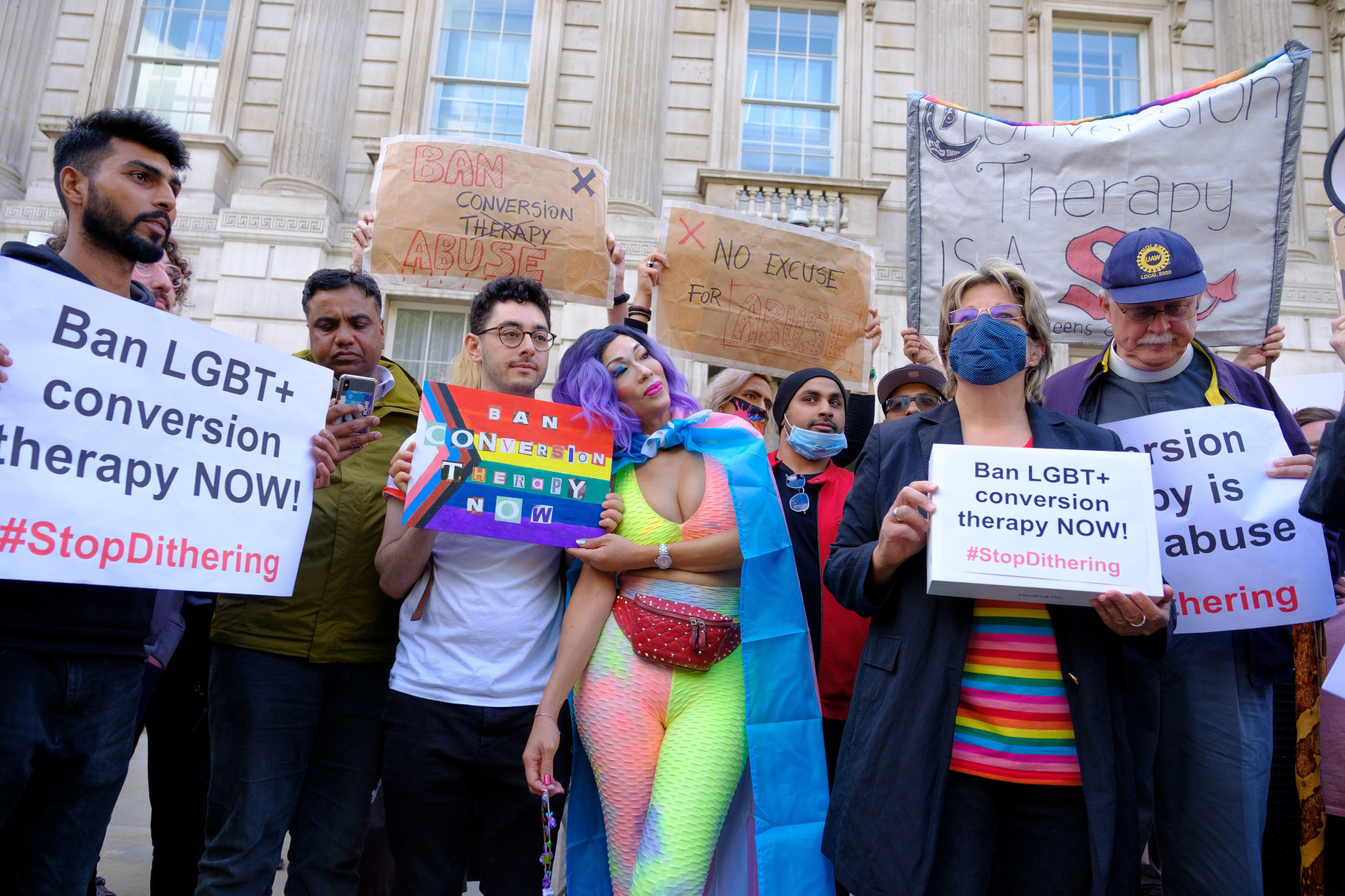 LGBTQ+ community protesting conversion therapy