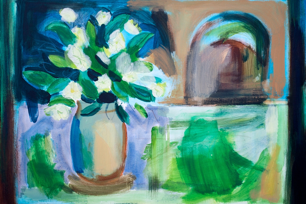 Rhodedendrums and Vase - painting by William Watson West