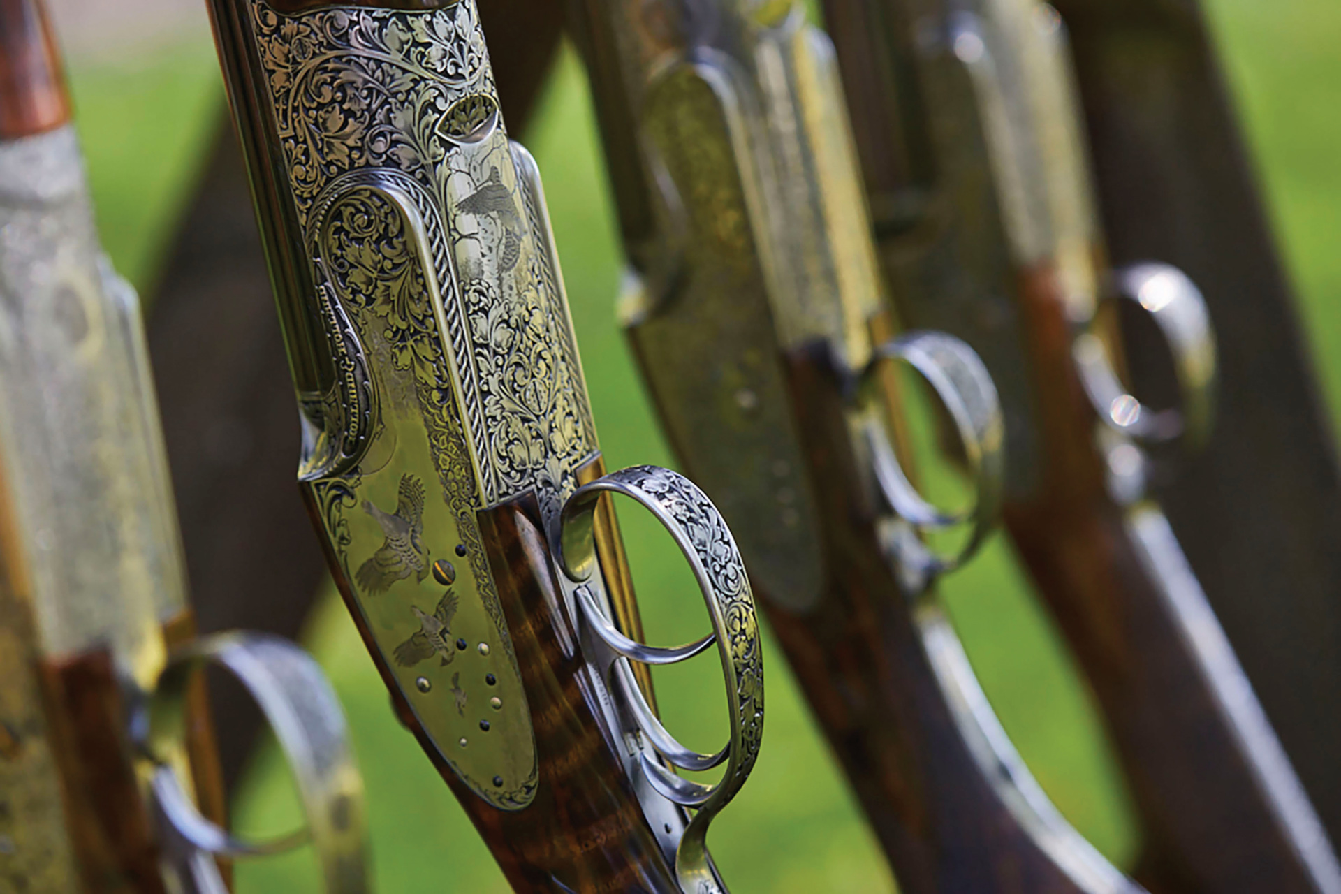Holland & Holland gun stacked together