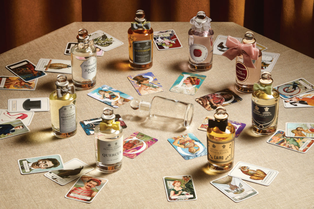 Penhaligon's fragrances with cards on table