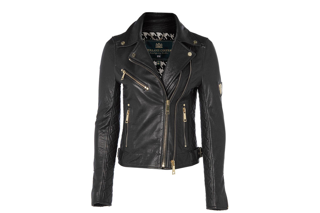 Holland Cooper leather biker jacket