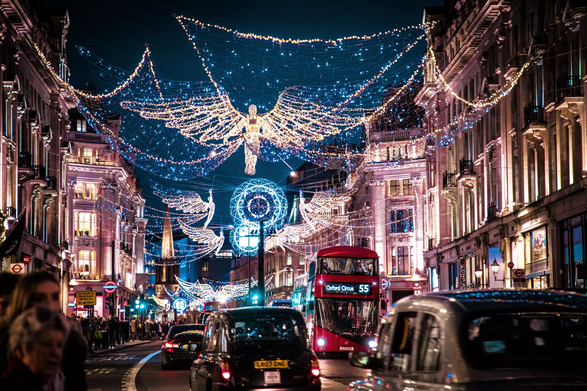 Oxford Circus Christmas Lights Unsplash