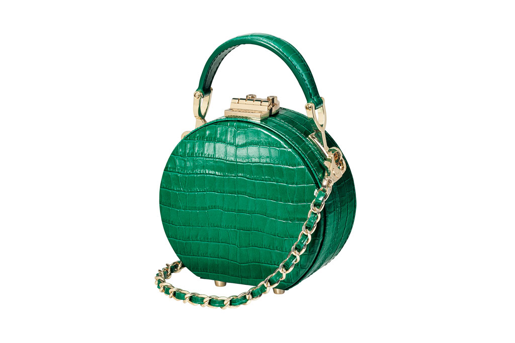 Aspinal of London green croc bag