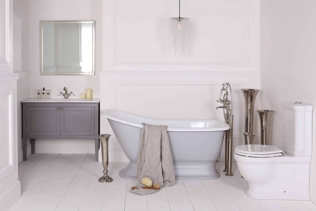 Grey painted bathtub Albion bath