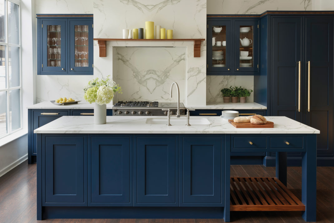 Stoneham navy marble kitchen