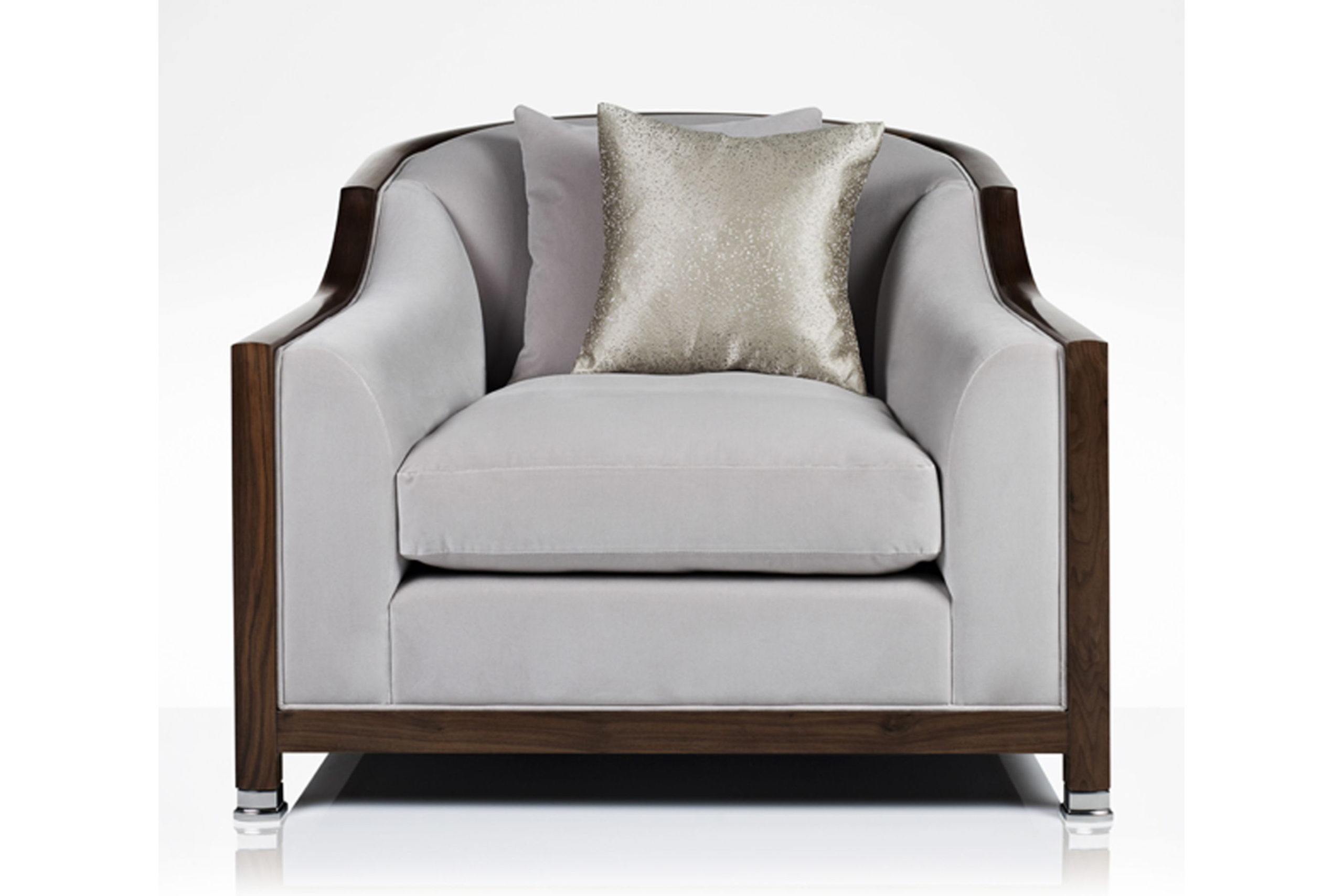 Silver and wood Linley armchair