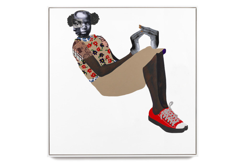 Frieze London 2021 - Deborah Roberts, Laying my burdens down, 2021.