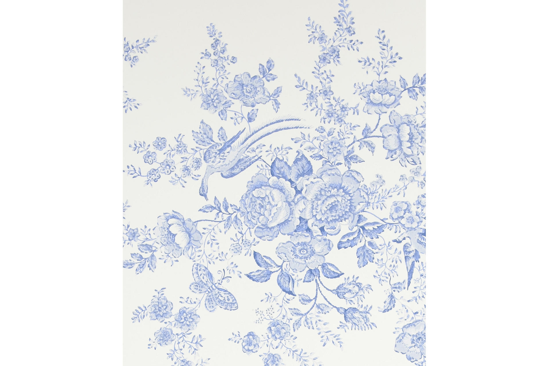 Ralph Lauren blue and white vintage patterned wallpaper