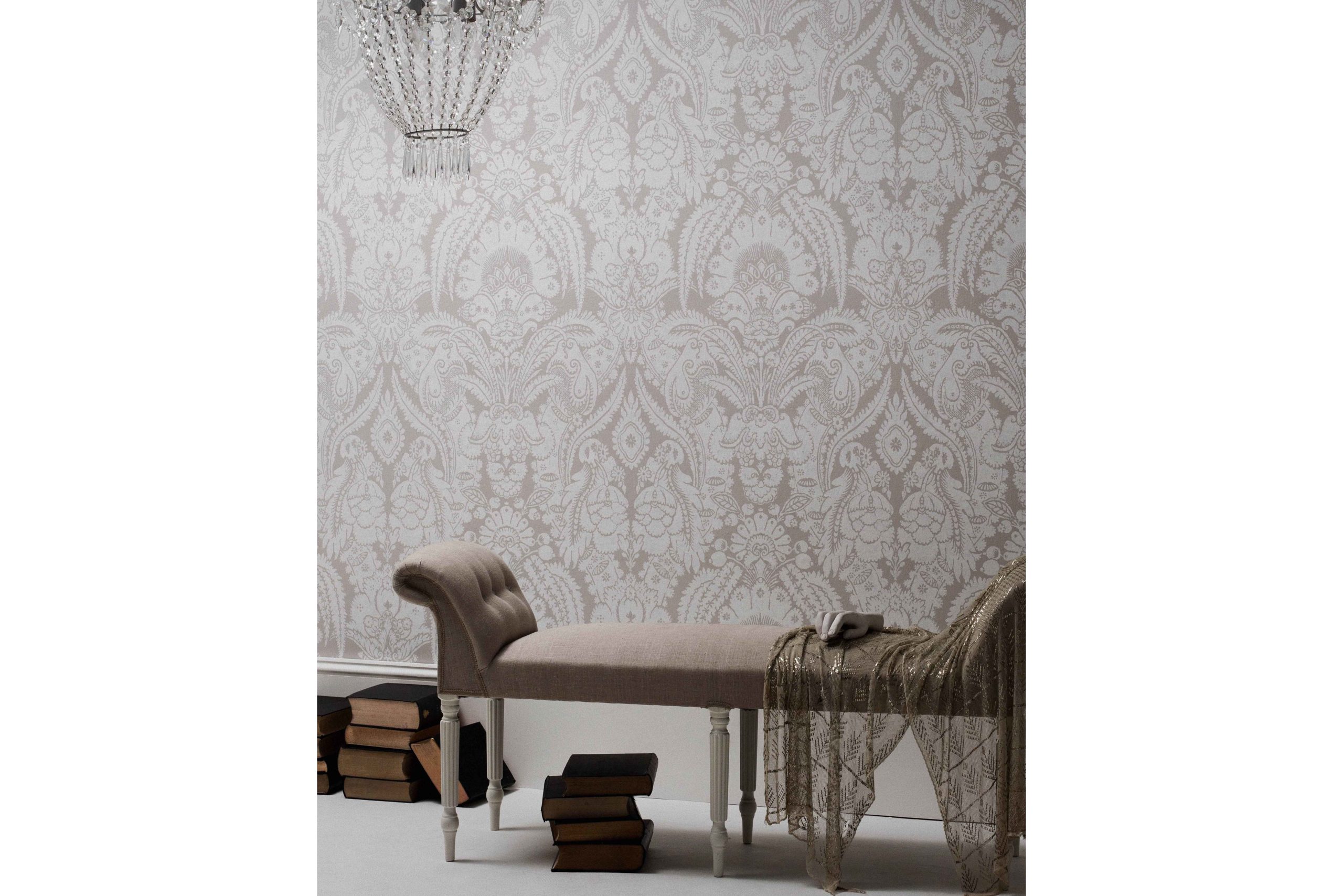 Cole & Son Albemarle patterned silver wallpaper