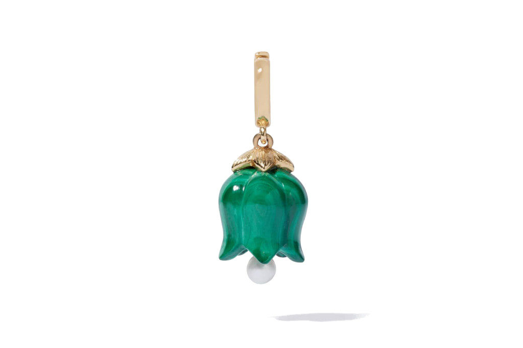 Green and gold tulip charm