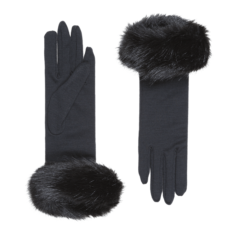 Gloves with fur by Cornelia James