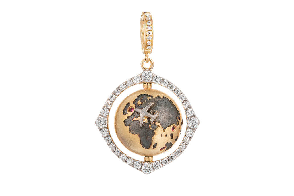 Gold globe charm