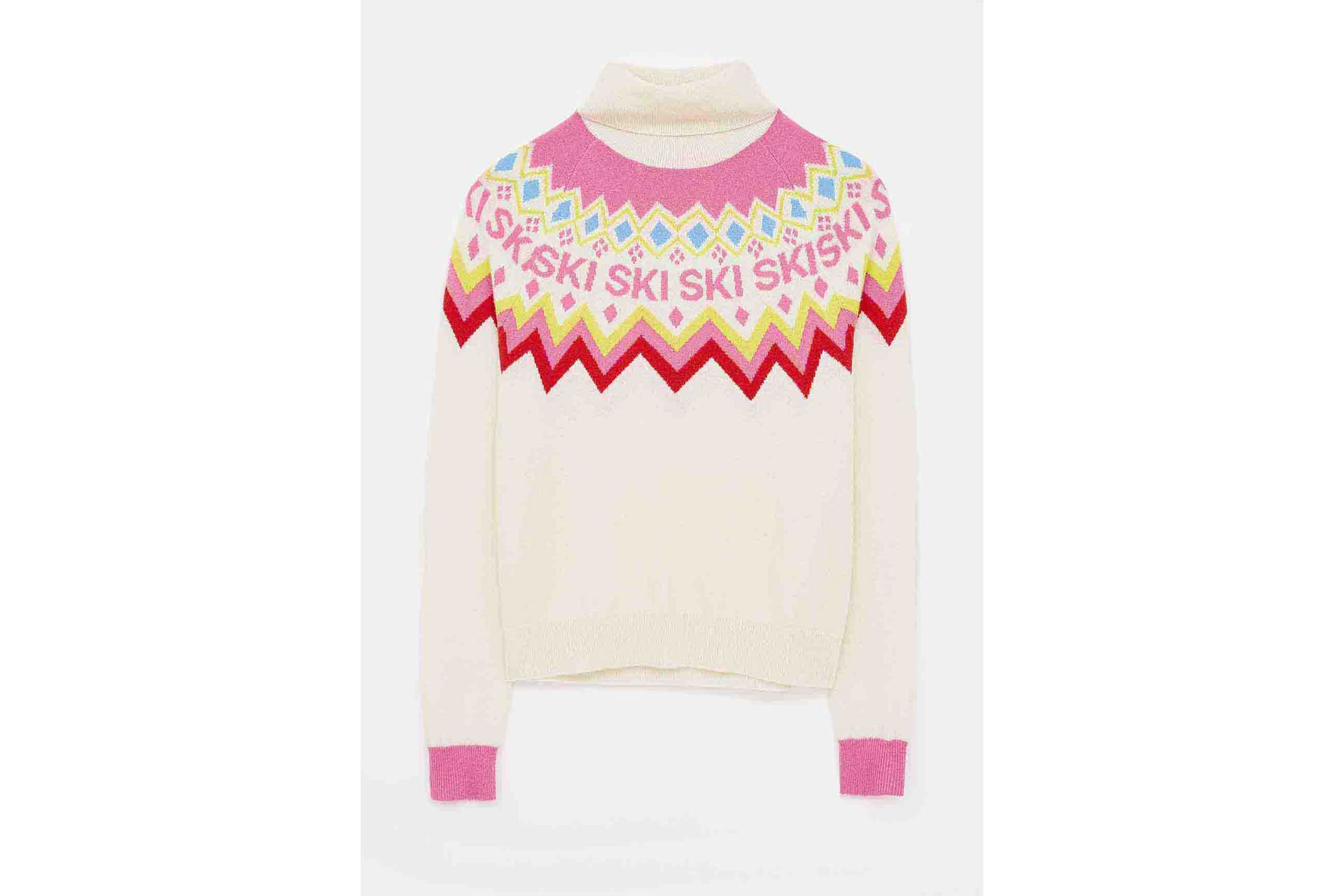 Chinti & Parker Cream Ski Wool-Cashmere Turtleneck Sweater