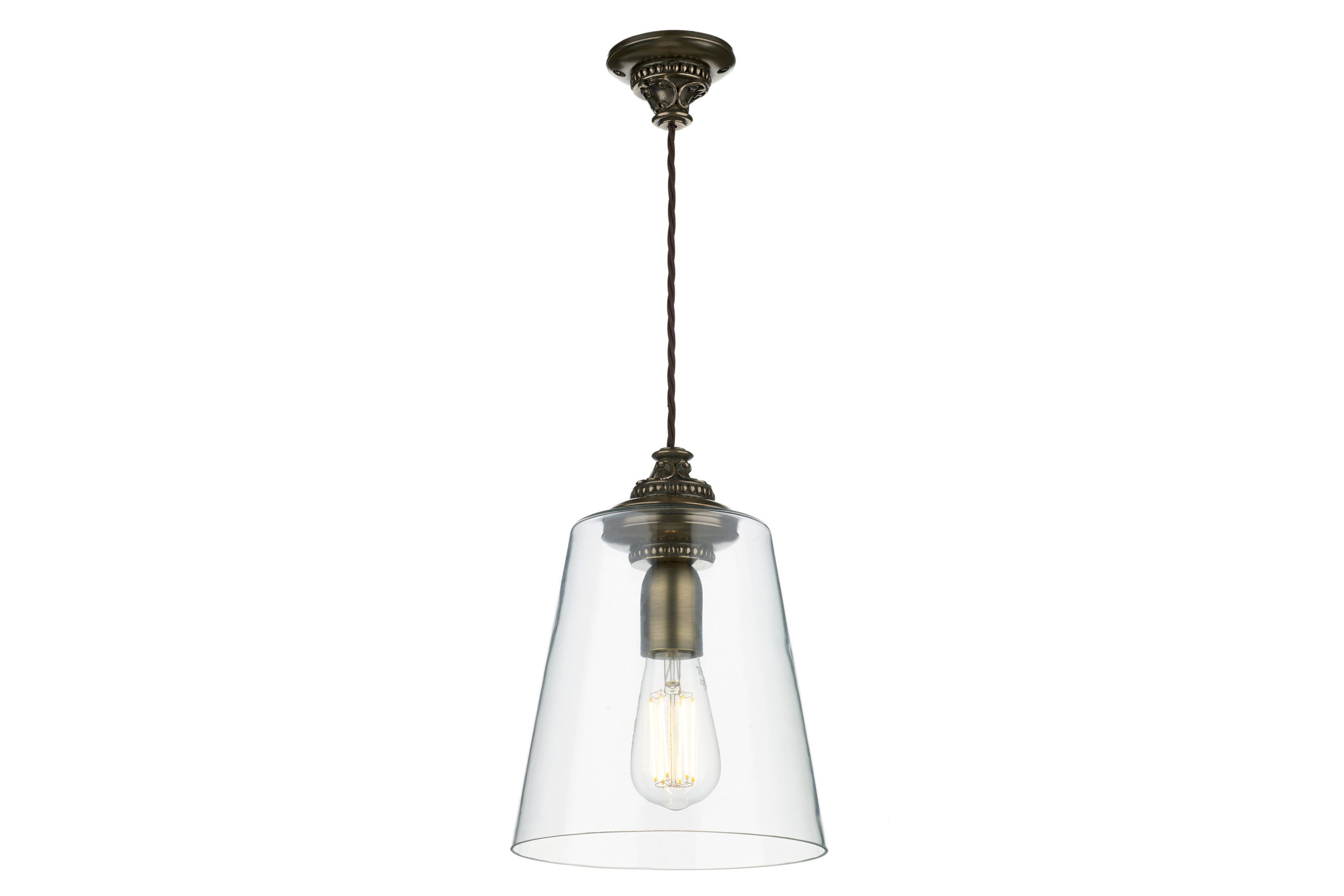 David Hunt glass and metal pendant light