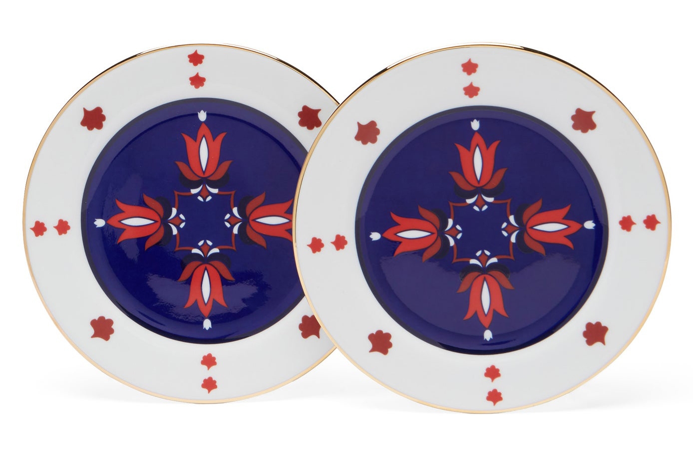 La DoubleJ two blue and red plates