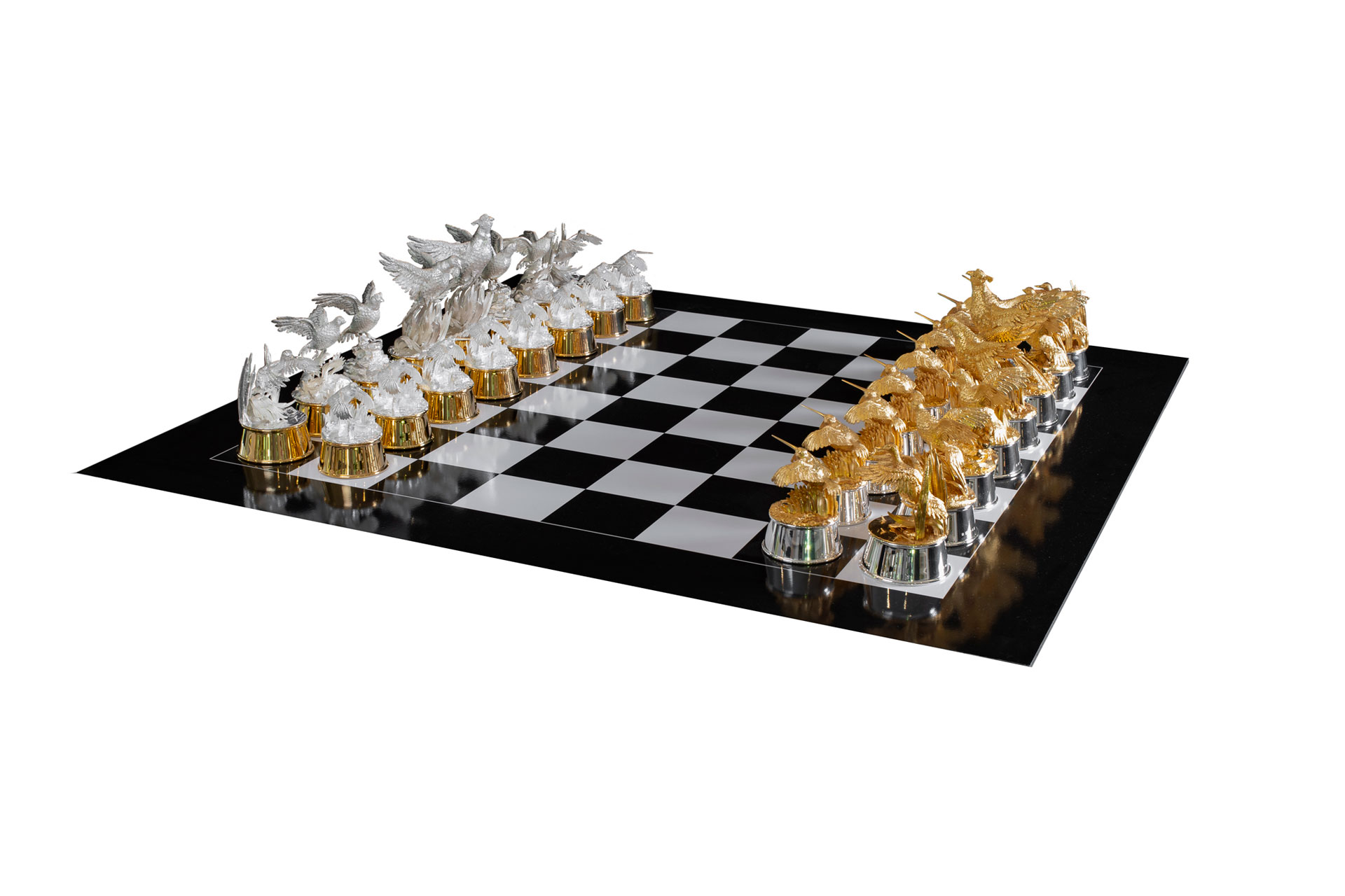 Theo Fennell Silver & Gilt Game Bird Chess Set