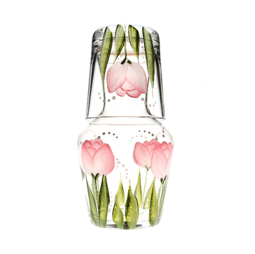 Blush tulip carafe and tumble by Petra Palumbo