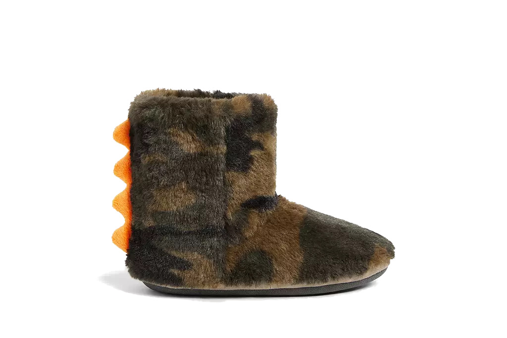 Fluffy dinosaur boot