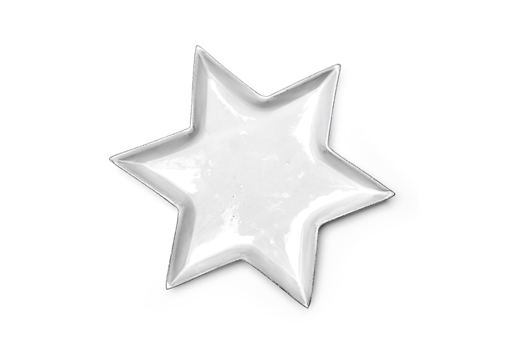Astier de Villatte white star shaped dessert plate