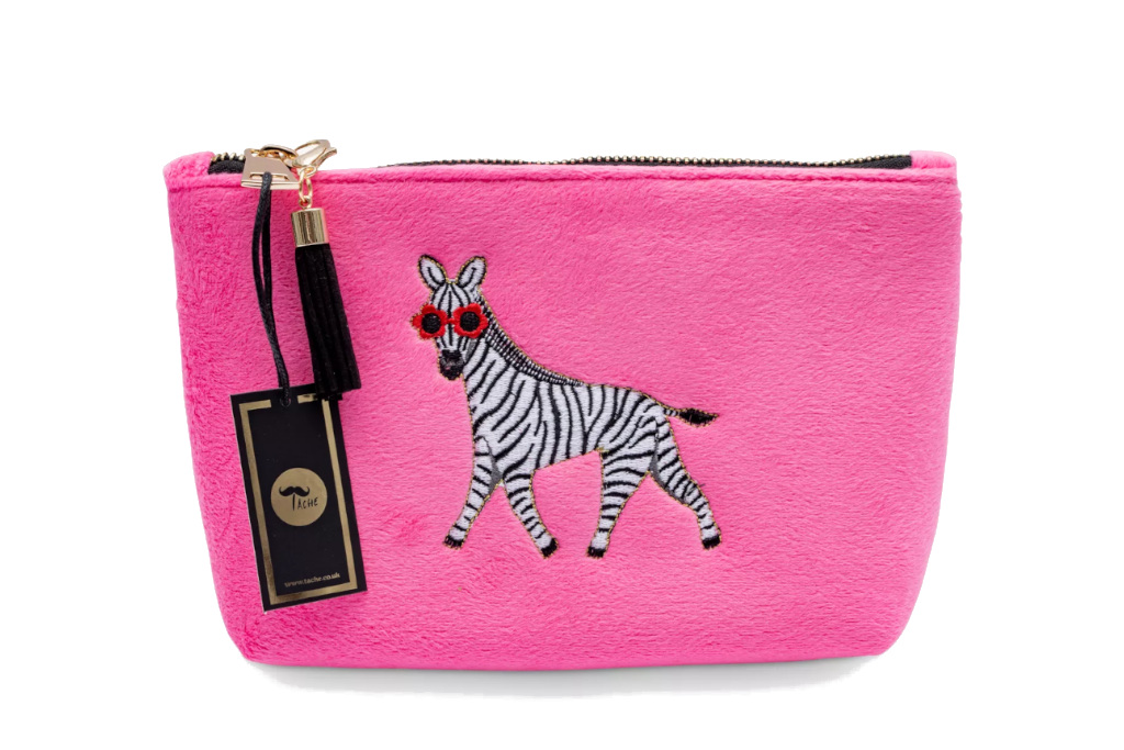 Pink zebra pouch