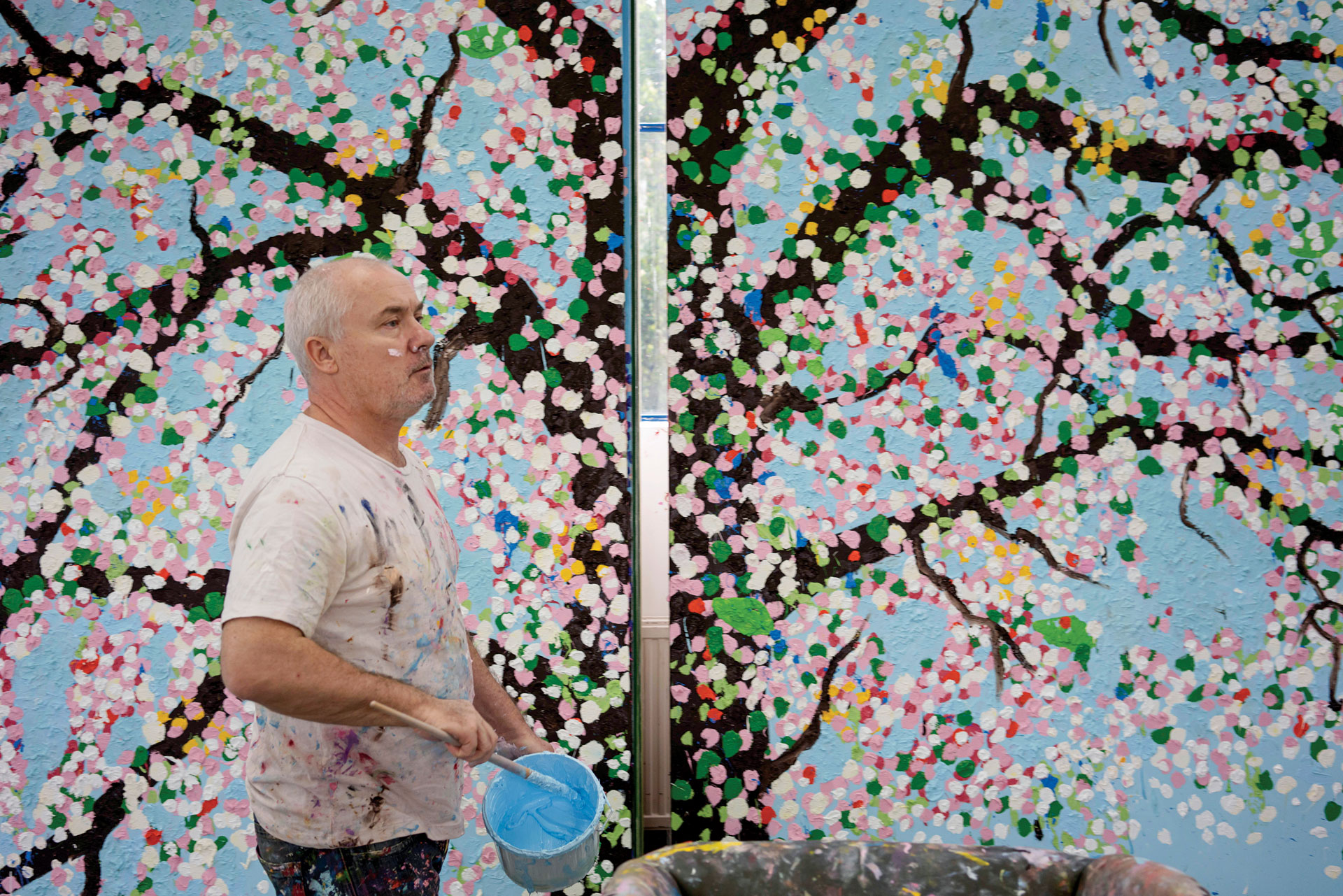 Damien Hirst’s first Paris show, Blossom Trees, shows his new work inspired by Monet, Van Gogh and Seurat 